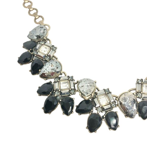 Chloe + Isabel Statement Necklace Black & Clear Gemstones On Gold-Tone Chain - Picture 7 of 10